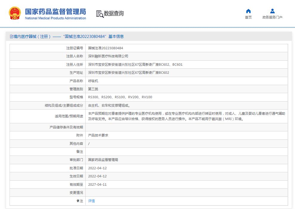 融昕iHope RV医用多功能呼吸机